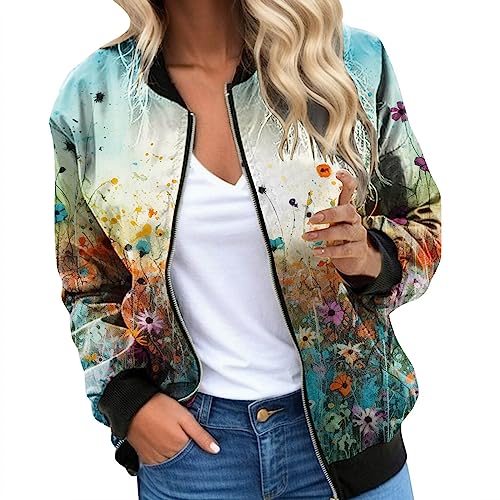 Veste légère imprimée fleurie à col montant et coupe courte tendance pour le sportswear