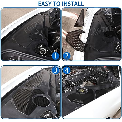 Image of Engine Bay Side Panel Cover Trim Compatible with Chevrolet Corvette C8 2020-2026, Rear Engine Covers, Engine Compartment Side Panel Decoration Accessories 5Pcs (Black)