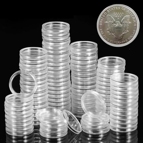 Cápsulas transparentes para monedas 300 unidades 24 mm miniatura 2