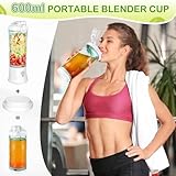 Lychico Portable Blender 600ML, Cordless Personal Blender-for Shakes & Smoothies, Leakproof Lid & Sip Spout, BPA Free, USB-C Rechargeable, Mini Blender for Protein Shakes, Blends Ice & Frozen Fruit - Image 4