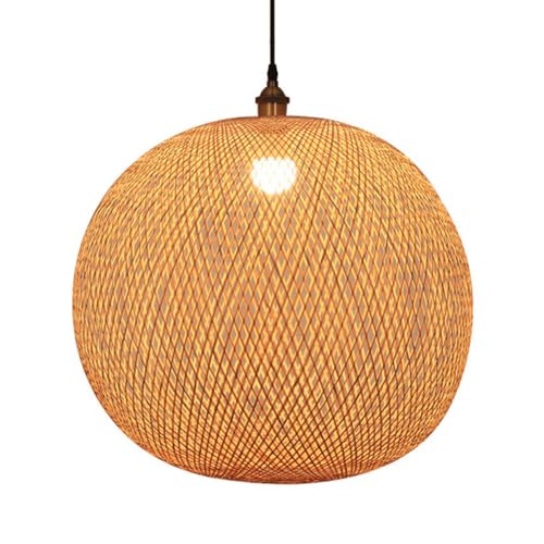 Lampe à suspension en osier contre lumière agressive de salon