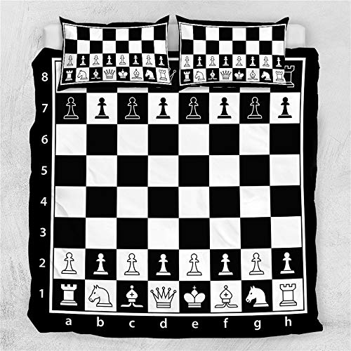 Chess Board Bedding Set Black And White Bedspreads Games Home Textiles Squares Teen Boys Bed Set,180210Cm #TOP3