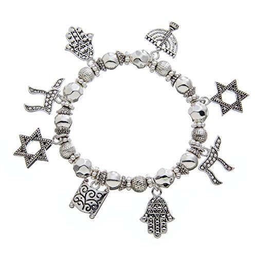 PammyJ Jewish Jewelry Hebrew Charm Stretch Bracelet