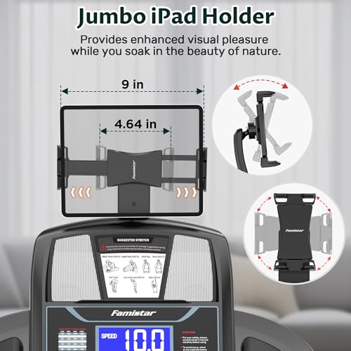 Image of Treadmill, 4.5HP Folding Treadmill with 15% Auto Incline, Treadmill for Home & Office, APP Control, 300lbs Capacity, Max 10MPH Speed, Knee Strap Gift
