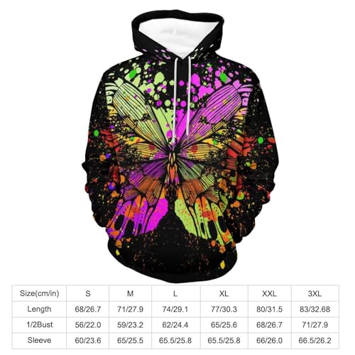 Sweat papillon aquarelle pour vos sorties | Pull à capuche casual S