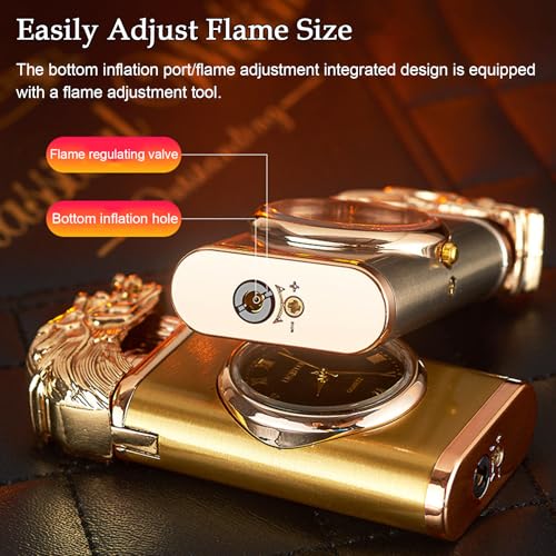 Encendedor antorcha dual flame ajustable y recargable miniatura 4