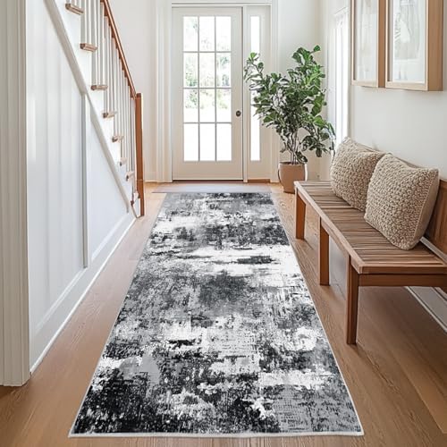 Chicnix Teppich Flur Küche 80x300, Teppich Läufer Waschbar Kurzflor rutschfest für Schmalen Gang… – Ansicht 3