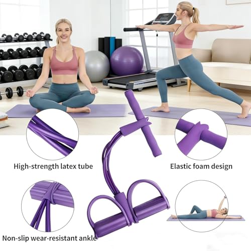 Image of Fashion Puller Exercise, 8-Tube Pedal Resistance Device, Pedal Resistance Band with Handle, Detachable and Adjustable Pedal Resistance Device for Arm,Waist Training & Stretching