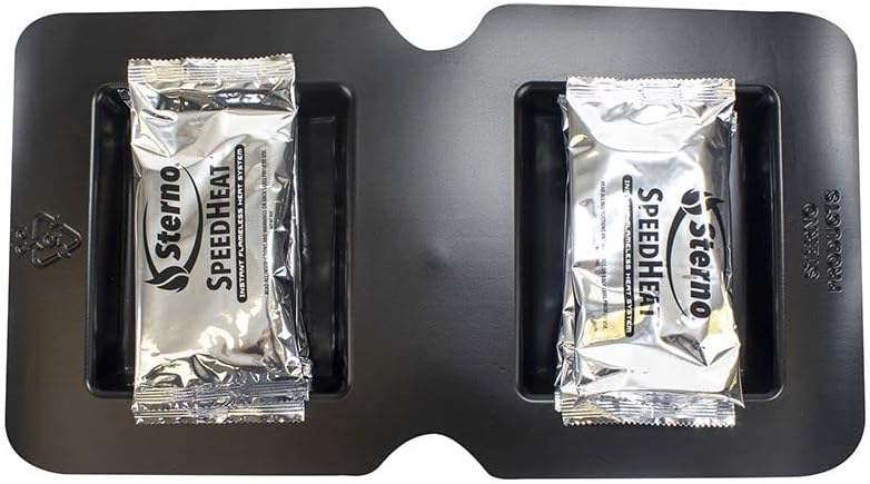 Sterno 70332 SpeedHeat Flameless Food Warming System Kits for Catering, Each Kit Fits Two Half Size Foil Pans (Set of 8 Kits)