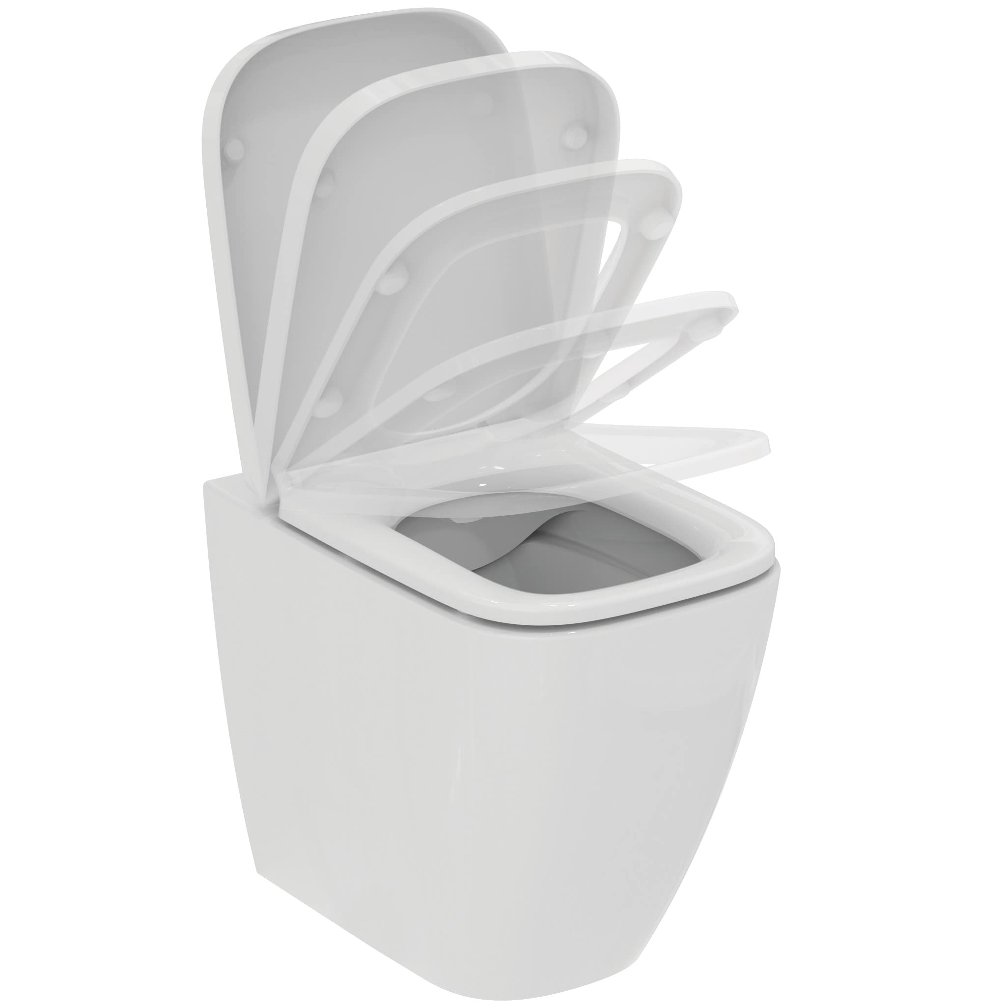 Ideal Standard - i.life B Maceta de suelo RimLS+ universal a ras de pared con fijaciones ocultas. Para completar con asientos envolventes T468201/T468301 o Slim T500201/T500301. Y al bidé T458201