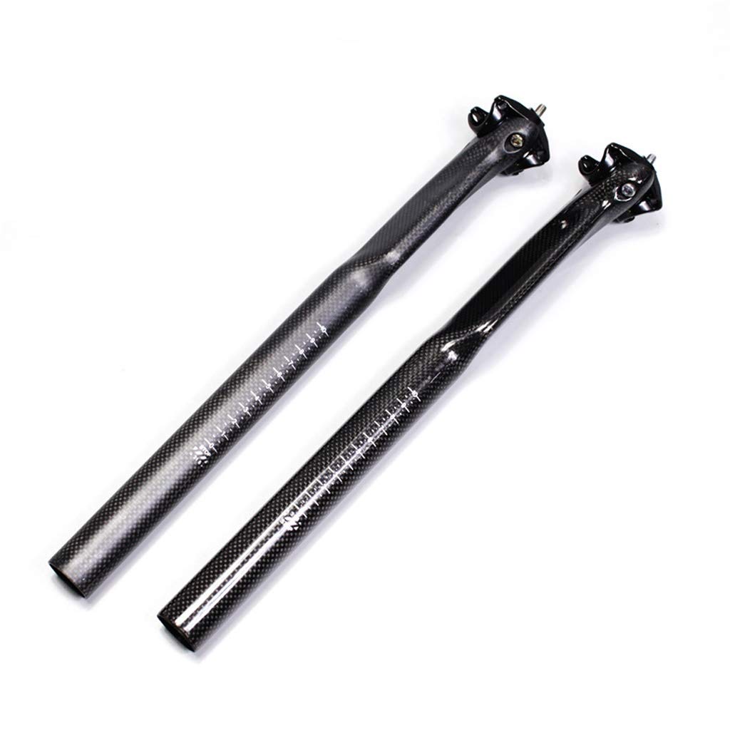 Tija Sillin Bicicleta Montaña 27.2 mm, 3K Fibra Carbono Ajustable Tija de Sillín Suspensión Trekking Unisex Adulto para MTB Road Bike BMX Componentes (Color : 3K, Size : 31.6/350mm)