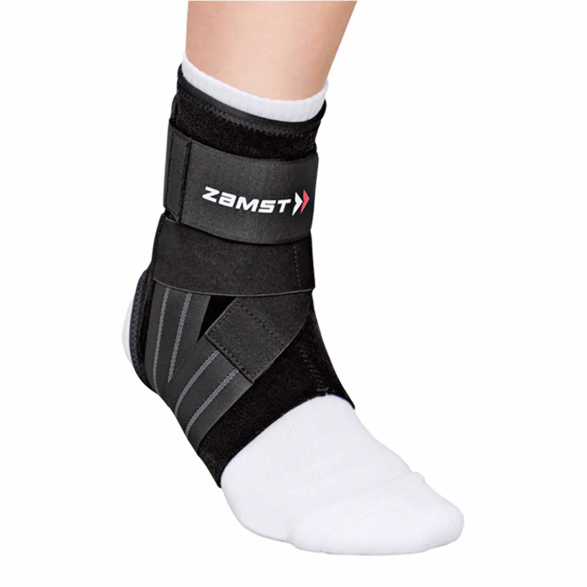 Zamst A1 Sports Ankle Brace with Adjustable Three Way Straps For Moderate (Grade II) Lateral Ankle Sprain-for Basketball, Volleyball, Football, Lacrose, Tennis, Pickleball-Black, Right, XL
