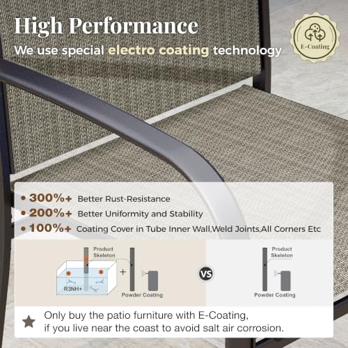 Image of MIXPATIO 7pc Patio Dining Set, 60 inch Rectangle Metal Table, 6 Brown Chairs