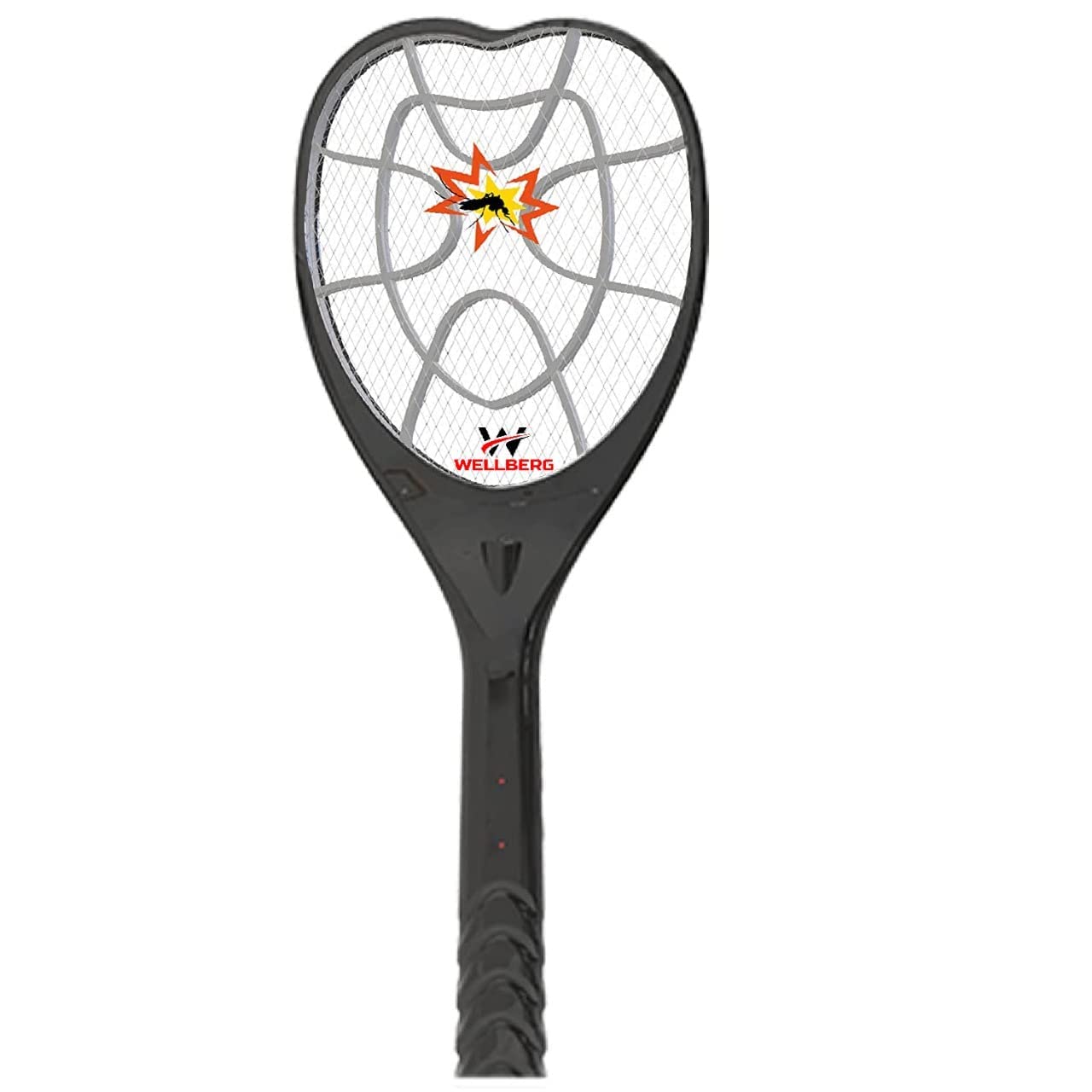 Wellberg Mosquito Racquet | Mosquito Bats | Mosquito Racket | 400 MAH Battery | Rechargeable Bat | Electric Fly Swatter with Blue LED Light | Mosquito Killer Racket | Bugs Trap Bat | Black
