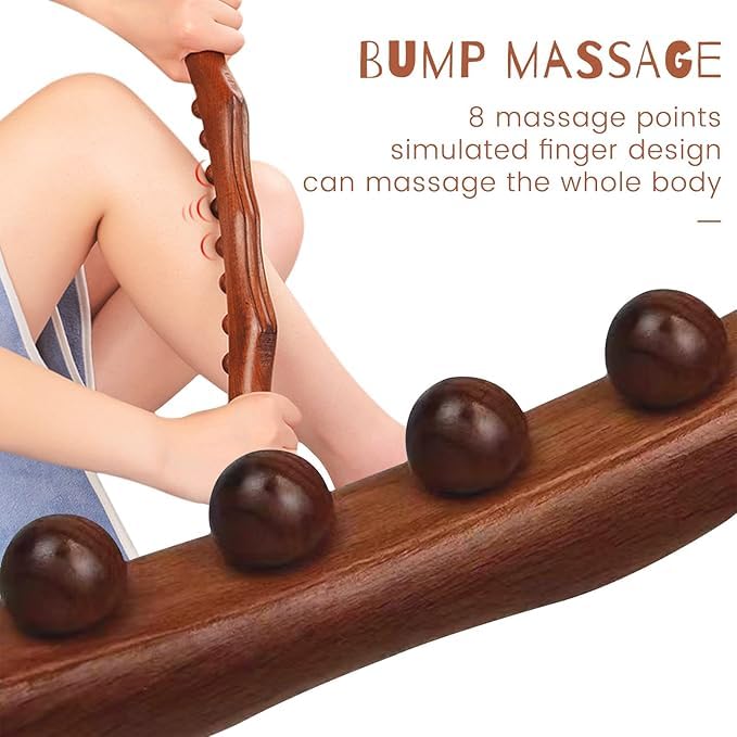 Massage Roller stick Wood Gua Sha Tool Wooden Scraping Therapy Massage for Body Neck Shoulder Back Massager for, Muscle Belly Relief Tool (Brown.) Massage Roller stick Wood Gua Sha Tool Wooden Scraping Therapy Massage for Body Neck Shoulder Back Massager for, Muscle Belly Relief Tool (Brown.)