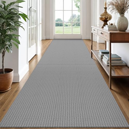 EARTHALL Runner Rug 3x14 Ft Washable Runners for Hallways Extra Long Woven Non Slip Entryway Runner Braided Kitchen Runner Indoor Outdoor Carpet Runners for Stair, Hall, Foyers, Dark Gray