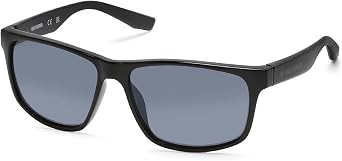 Harley-Davidson Mens Square Frame Sunglasses, Shiny Black Frame & Smoke Lenses