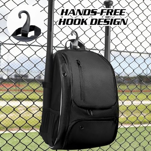 Sac à dos de baseball et de sport collectif avec zone chaussures et bretelles ajustables