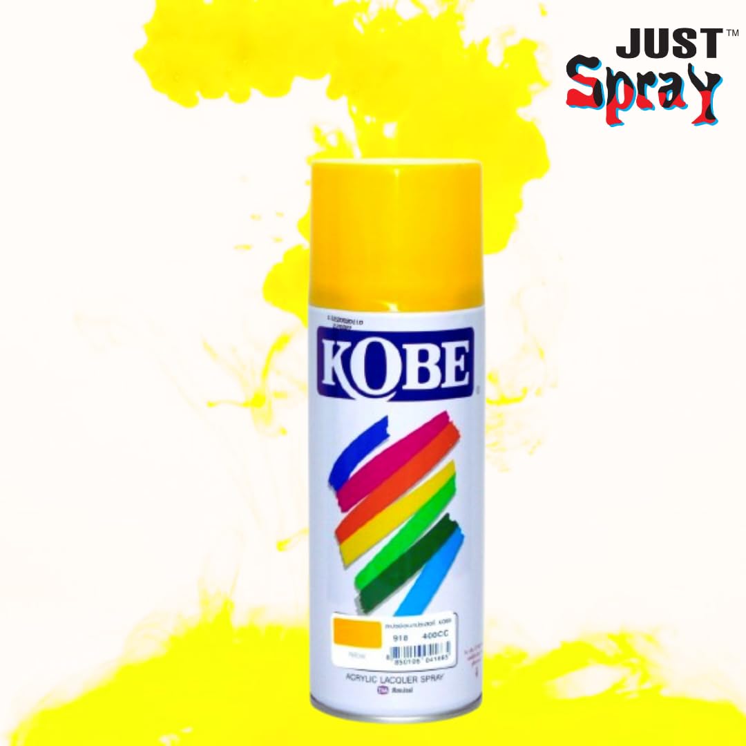 Kobe Spray Paint Yellow Gloss Finish Acrylic Multipurpose 400ml for Metal, Wood, and Walls | DIY, Quick Drying 4