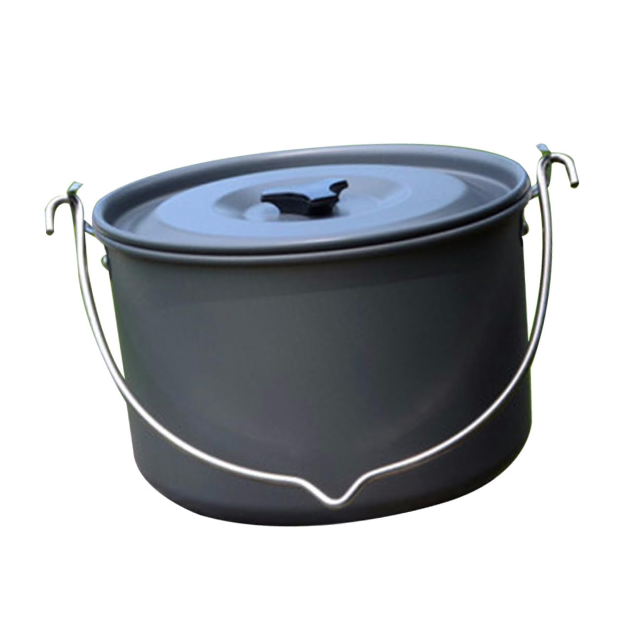 BRIGHTFUFU Lightweight Capacity Camping Pot with Folding Handle Portable Hanging Cookware for Outdoor Cooking for Picnics and Camping Adventures Ergonomic Design Hard Anodized