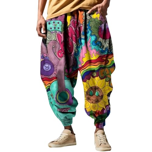 Pantalons de sport homme baggy en coton respirant