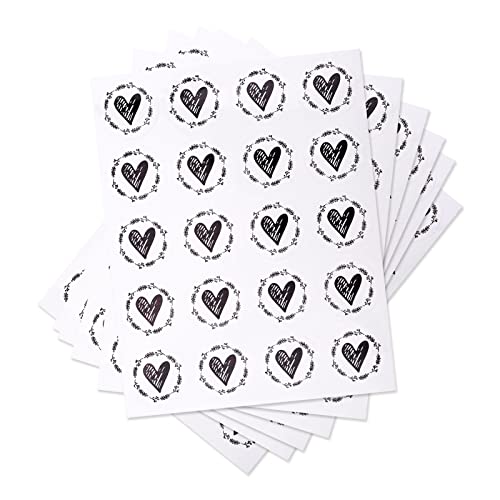 URROMA 30 Sheets Clear Heart Envelope Seals