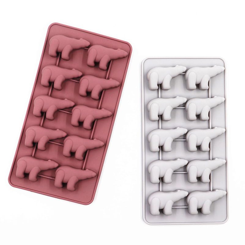 Molde para cubitos de hielo de silicona oso polar con tapa miniatura 5