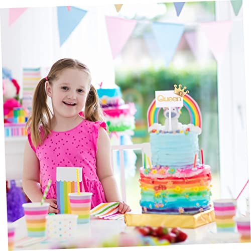 jojofuny 1 set Birthday Bakery King Party Acrylic Happy Supplies Topper Novel Baby Cake Gold Reusabl