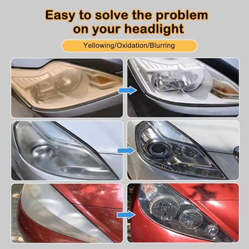 Car Headlight Restoration Polishing Kits Headlamp Repair Kits Car Light Polisher Cleaning Kits Ceramic Coating Spray Shiny Stuff Headlight Cleaner-6.3Fl.Oz - Image 6