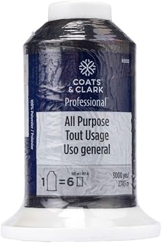 Coats & Clark Professional All Purpose Thread for Sewing, Black, Single