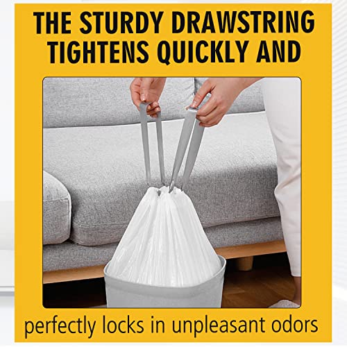 62 Counts Small Trash Bag Drawstring 4 Gallon Mini Garbage Bags For Bathroom, Kitchen, Bedroom And Office #TOP4