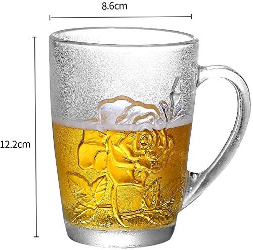 Amazon ビールグラスビールジョッキビールハンドルホーム肥厚茶飲料ジュースグラスビールカップ 10カップ390mlと大容量 Xuan Worth Having ワインデカンタ オンライン通販