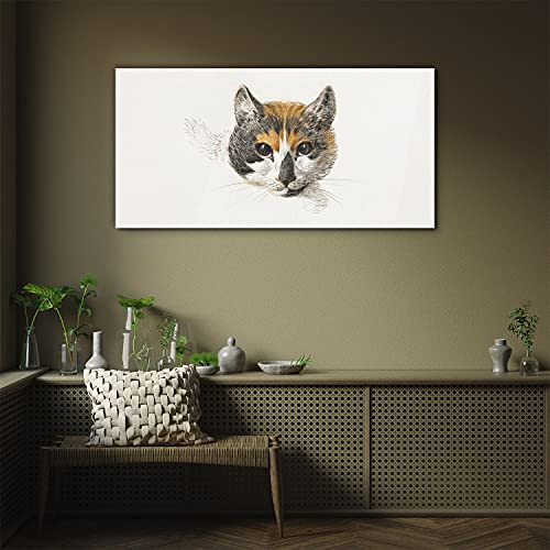 Impression sur verre chat 100x50cm en verre trempé durable - 3