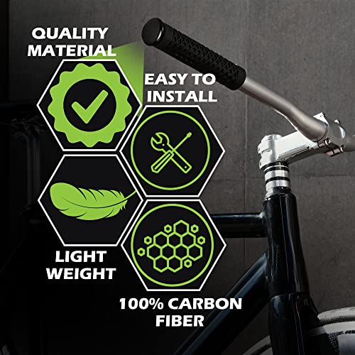 Domain Cycling Carbon Fiber Handlebar End Plugs (Pair) Perfect Bike Accessory For Most Bikes (Road, Mountain Bike, Bmx, Fixie) #TOP2