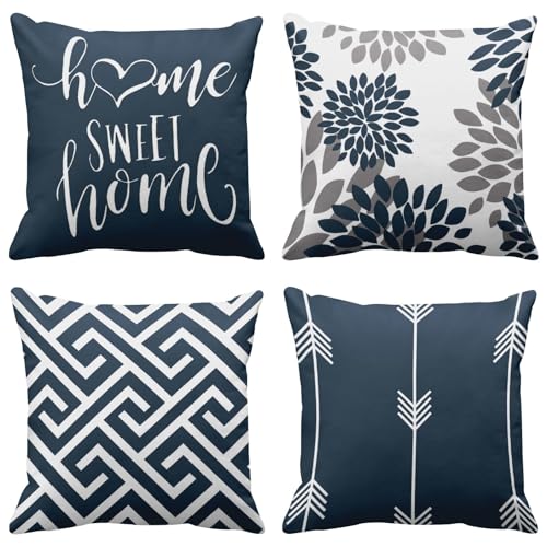 Emvency Throw Pillow Covers Set of 4, 18 x 18 Inch, Abstract Geometry