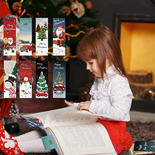 Primatch 36 Pieces Cute Christmas Bookmarks For Women Men Kids Book Lovers, Double-Sided Holiday Bookmark Book Marker With Santa Snowman Design For Girs Boys Students Adult Xmas Gifts #TOP4