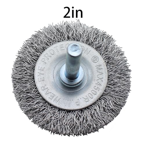 Image of TAODAN 5PCS Wire Brush Drill Attachment Coarse Carbon Steel Crimp Sanding Rust Removal Drill Black Wire Brush Suitable for Woodworking and Weld Finishing