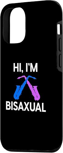 Miniatura 2 de iPhone 13 Pro Hi I'm Bisaxual Saxophone Funny Bi Pride Colors LGBT Humor Case