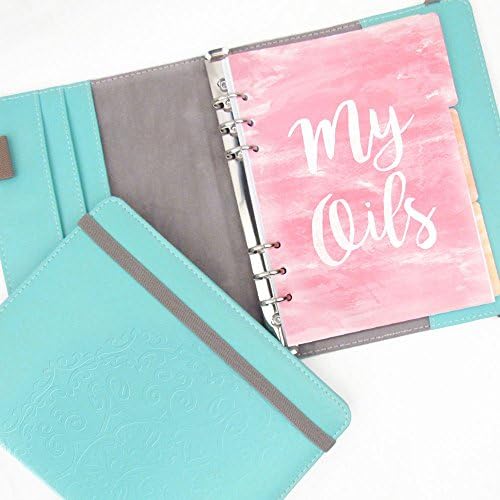 Rivertree Life Teal Medallion Essential Oil Companion Organizer - Aromatherapy DIY Journal Notebook