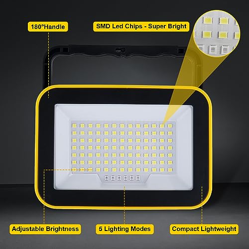 Faro LED Ricaricabile, T-SUNUS Lampada da Lavoro a...