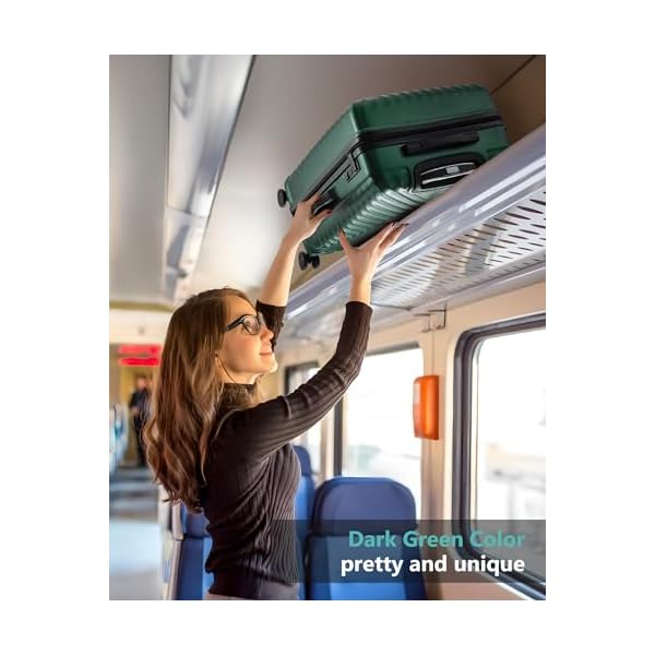 3 Piece Luggage Sets Pcabs Durable Suitcase With Wheels Tsa Lock 20inch24inch28inch Lightweight Travel Luggage Set Dark Green