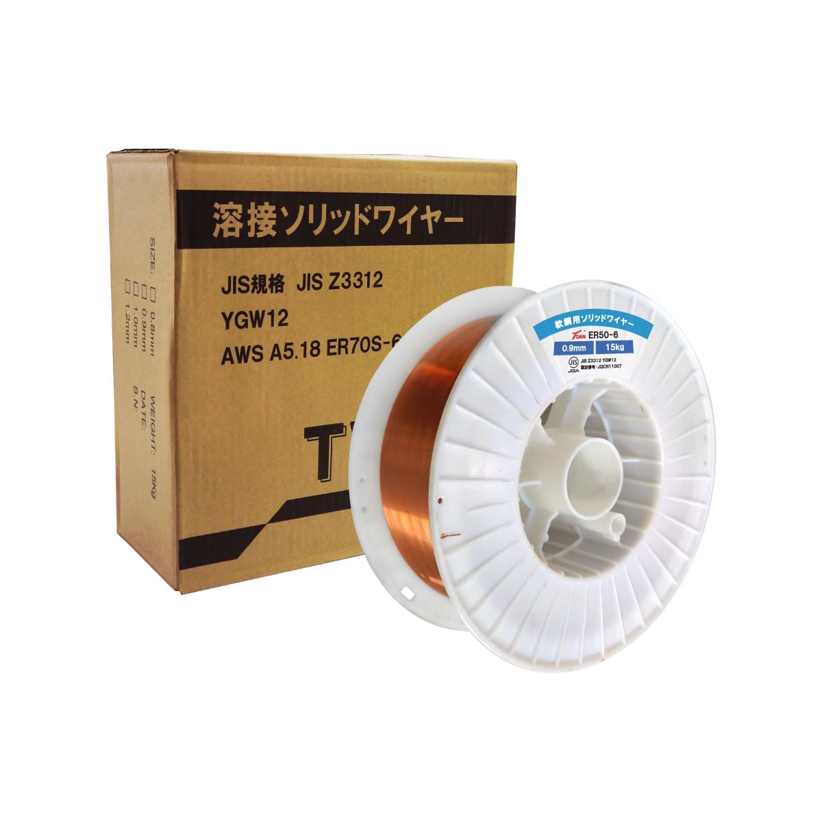 Amazon | TOAN 半自動溶接機 軟鋼用 ソリッドワイヤ TW-12 15kg/巻 1巻