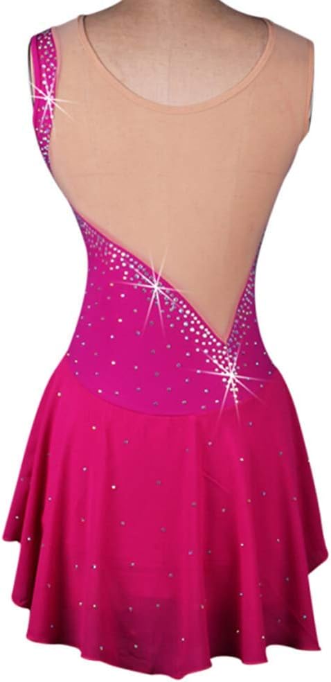Ice Figure Skating Dresses for Women Girls' Ballet Skirt Round Neck Winter Sports Competition Performance Clothing