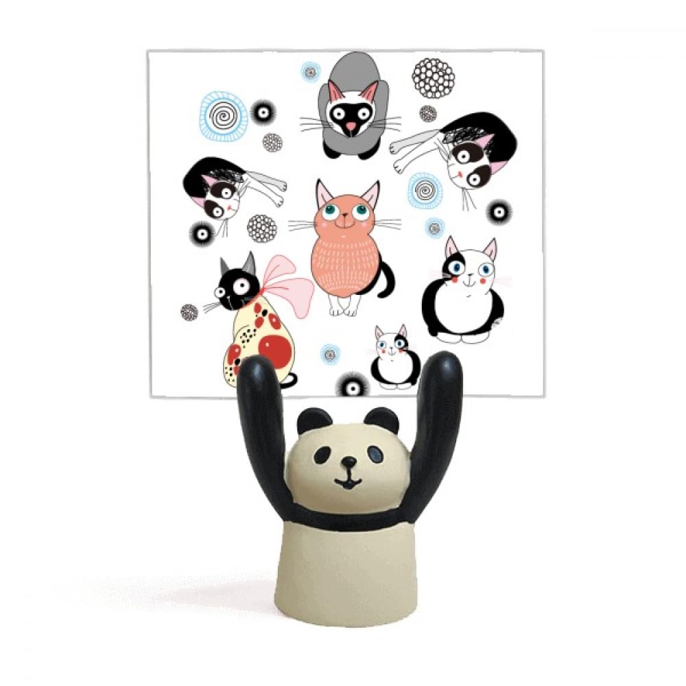 Support pour mémo chat et panda en bois pour bureau - 4