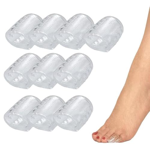 10 protège-orteils en silicone pour femme - Anti-friction - Petits embouts élastiques - Protection souple pour cors, ampoules et ongles incarnés