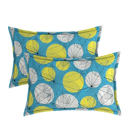 Image of BSB HOME Present Designer Printed Cotton 160 TC Standard | Regular | King Size Pillow Cover Set of 2 Piece (18x28 Inches, White Green and White)