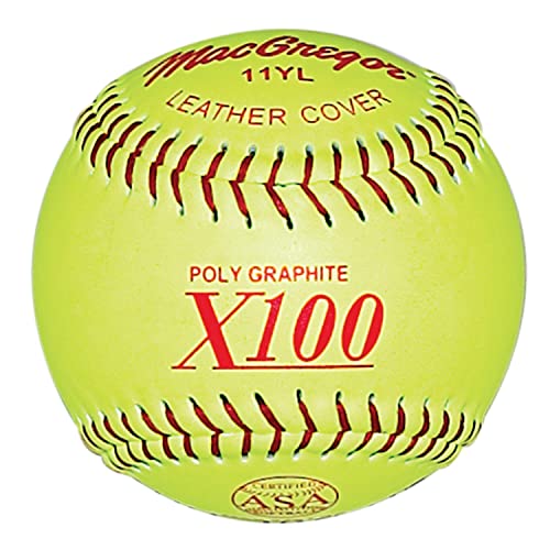 Balle softball MACGREGOR ASA couture haute visibilité et trajectoire précise