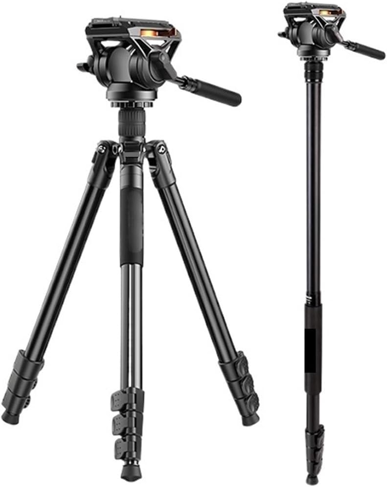Camera Support Tripod, KX3939 Plus DSLR Camera Tripod with Fluid Head Quick Release Plate ，Compatible for Manfrotto Monopod,for Photography(KX3939 Plus Kit)