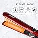 JOYYUM Hair Straightener Titanium Ceramic Flat Iron with Adjustable Temperature,Instant Heat Up,High Heat 410℉, Dual Voltage, Auto Shut Off, 1 Inch Wide Plate (Red)