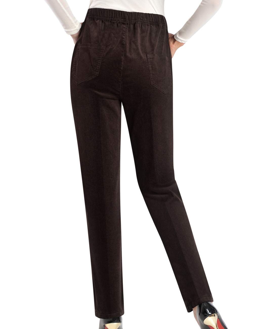 Donna Pantaloni in Velluto a Coste Skinny a Vita Alta Pantaloni in Cotone Elasticizzato Elasticizzato
